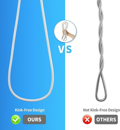 98" PVC Shower Hose Replacement Handheld Kink Free Stainless Steel Shower Head Wand Hose Extension Extra Long with Brass Insert and Nut, Durable & Flexible for Pet Bathing Cleaning