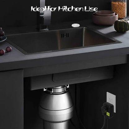 Garbage Disposal Air Switch Kit Sink Top Waste Disposal Stainless Steel Polished On/Off Air Button Food and Waste Disposals Part by Etoolcity, UL Listed