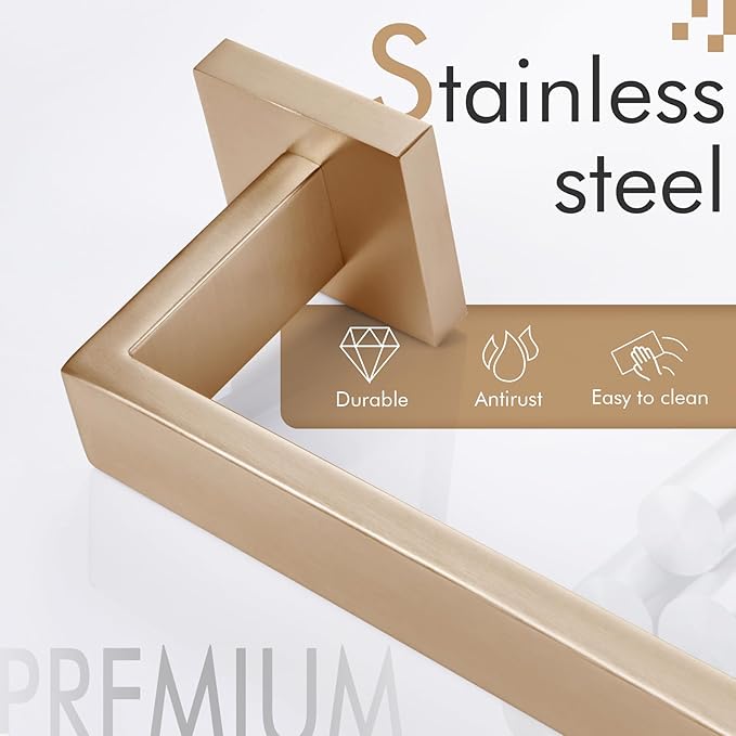 KOKOSIRI 36-Inch Towel Bars for Bathroom Kitchen Towels Holder Wall Mount SUS304 Stainless Steel Towel Rack, Champagne Bronze B4003CPG-L36