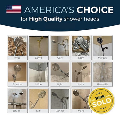 HammerHead Showers Solid Metal Shower Hose Attachment for Showerhead, Extra-Long 72-Inch Universal Replacement Hose for Hand held Shower, Polished Brass