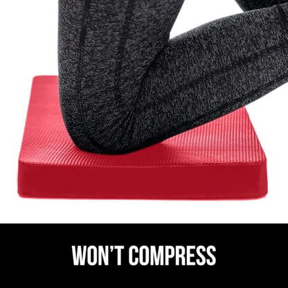GORILLA GRIP Extra Thick Patent Pending Soft Foam Kneeling Pad, Supportive Large Cushion Knee Pads for Gardening, Baby Bath Time, Dirt and Water Resistant, Workout and Garden Supplies, 17.5x11, Red