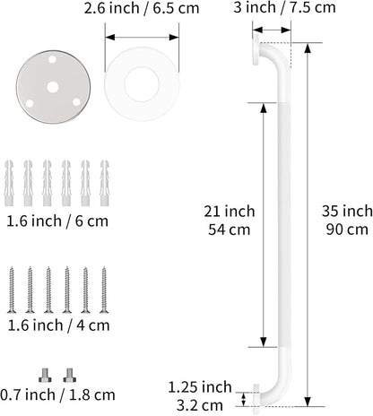 36 Inch Anti Slip Shower Grab Bar Oil Rubbed White, Munzong Bathroom Grab Bar, Knurled Bathroom Balance Bar,Safety Hand Rail Support Handicap Elderly Injury Senior Assist Bath Handle
