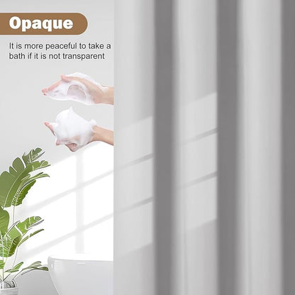 UFRIDAY Grey Stall Size Shower Curtain 36 x 72inch, Heavy Duty Premium PEVA Shower Curtain with 2 Weighted Magnets, Plastic Waterproof Grey Shower Curtains for Bathroom with 6 Hooks