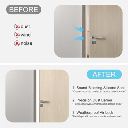 Heavy-Duty 20 ft x 1 in Weather Stripping, Door Draft Stopper Silicone Seal Strip for House and Glass Shower Doors for Collision and Side Gaps of Door and Windows, White