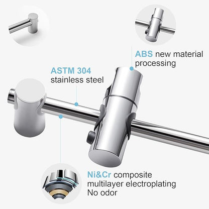 OFFO Shower Slide Bar, 40 in Slide Bar with Adjustable Handheld Shower Head Holder for Bathroom Wall Mounted, Chrome Finish
