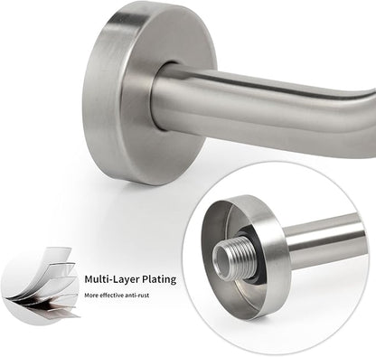 Shower Head Extension Arm,15.5 Inch Shower Arm Extension Replacement,Stainless Steel S Shape Shower Arm with Flange,Brushed Nickel,9Z2MK