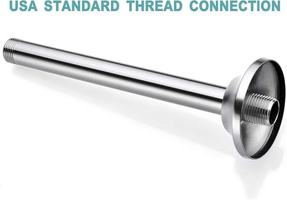 BESTILL 8 Inch Ceiling Mount Rain Shower Head Arm and Flange, Brushed Nickel