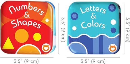 Floating Baby Bath Books - Bath Books for Babies, Infants - Waterproof, Mold-Free Bath Toys for Learning & Early Education (Set of 2 - Alphabet & Numbers Books)