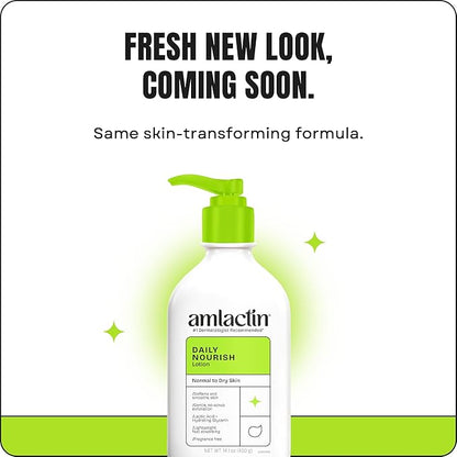 AmLactin Daily Nourish 12% - 14.1 oz Body Lotion with 12% Lactic Acid - Exfoliator and Moisturizer for Dry Skin (Packaging May Vary) (Pack of 2)