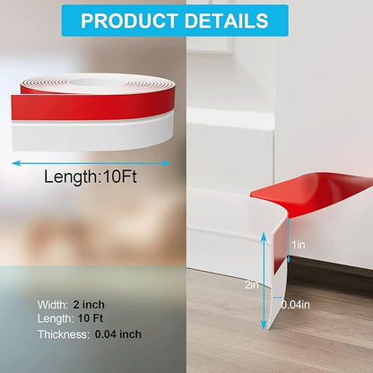 New Thickened Upgraded 2Inch (W) x 10FT(L) Door Weather Stripping, Extra Thick 1mm Door Draft Stopper Silicone Seal Strip, Draft Seal Tape for Doors Windows and Shower Glass Gap