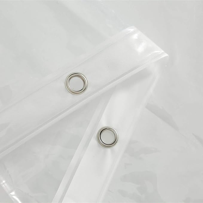 AooHome Clear Shower Curtain Liner, 8 Gauge Eva Extra Long Shower Curtain with Hooks, Bottom Magnets, Water Repellent, Heavy Weight, Rust Proof Grommets, 72x78 Inches
