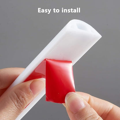 Bathroom Foldable Block water Stopper sealing strip shower threshold dam Self-adhesive silicone shower barrier (72 Inch)