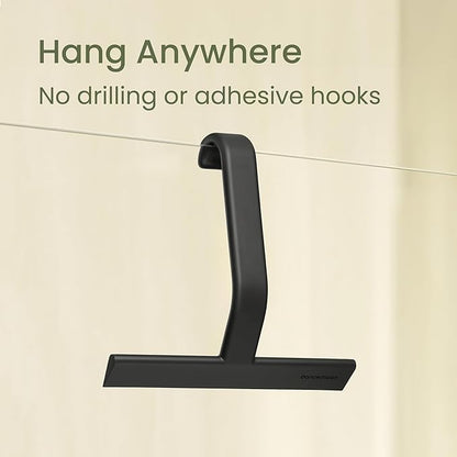 dancemoon JustHang Shower Squeegee for Glass Doors, All-One-Piece Silicone with Built-in Hook Design for Easy Hanging, Household Window Mirror Squeegee for Bathroom, Glass, Kitchen, Tile Wall, Car