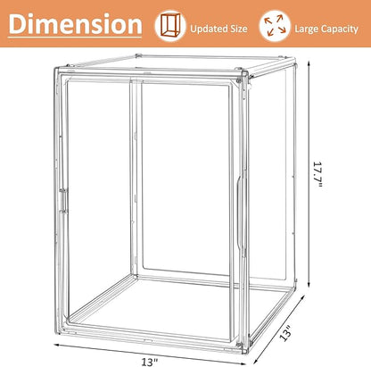 3Pack Extra Large 17.7"X13"X13" Clear Acrylic Organizer Box Display Case, Plastic Holder with Magnetic Door for Figures, Books, Handbags, Purses, Boots