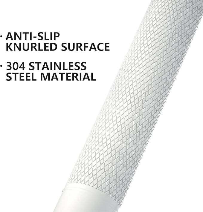 24 Inch Anti Slip Shower Grab Bar Oil Rubbed White 1.25" Diameter,Munzong Bathroom Grab Bar, Knurled Bathroom Balance Bar,Safety Hand Rail Support Handicap Elderly Senior Assist Bath Handle