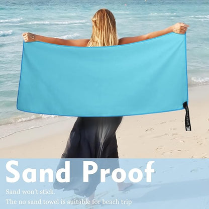 Microfiber Travel Towel, Soft Lightweight Quick Dry Towel, Super Absorbent Compact Travel & Sports & Beach Towels for Camping, Backpack, Gym, Swimming, Yoga, Hiking (XS:12"×24" -MarineBlue)