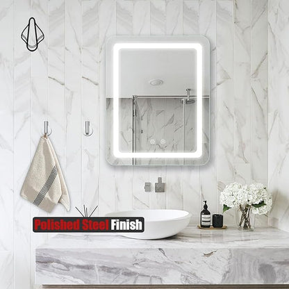 JQK Self Adhesive Towel Hook Chrome, No Drill Stick on Coat Robe Clothes Wall Hook for Bathroom Kitchen Garage 2 Pack, 304 Stainless Steel Polished Steel, ATH110-CH-P2