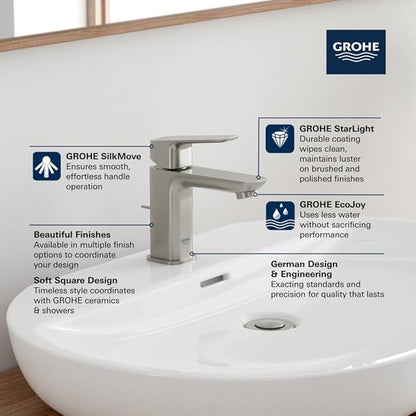 Grohe 1018982430 Cubeo Single Hole Single Handle S-Size Bathroom Faucet, 1.2 GPM, Matte Black