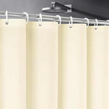 UFRIDAY Beige Shower Curtain Liner Premium PEVA 72 x72 inch,Heavy Duty Shower Curtain with 3 Weighted Magnets, Plastic Waterproof Grey Shower Curtains for Bathroom with 12 Hooks
