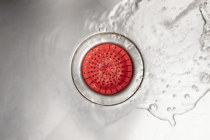 Kitchen Sink Strainer 3.25" - Dripsie Anti-Clog Food Catcher, Flexible Drain Basket, Dishwasher Safe, Standard Fit, Made in USA (1-Pack Red)