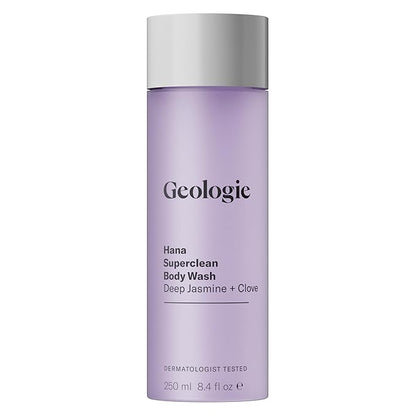 Geologie Hana Superclean Body Wash | Deep Cleansing Jasmine + Clove Shower Gel for Men & Women | All-Natural Clean & Hydrating Derm-Grade Formula | 8.4 fl oz Bottle
