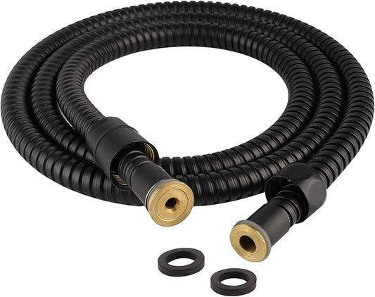 Hibbent All Metal Shower Hose, 59 Inch Stainless Steel Extra Long Bathroom Shower Hose Replacement, Anti-Twist Flexible Handheld Shower Head Hose Extension with Brass Insert & Nut, Oil Rubbed Bronze