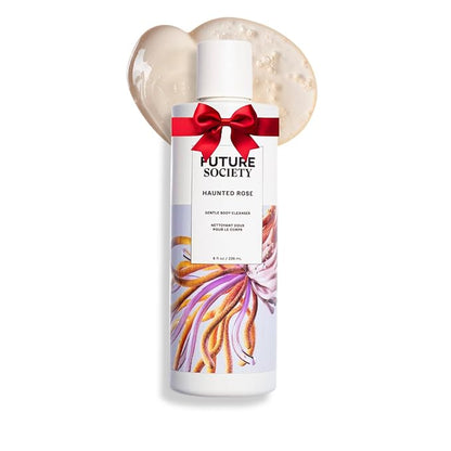 Future Society Haunted Rose Body Wash - Luxury Smoky Floral Scented Body Cleanser with Notes of Black Pepper, Rose, Amber & Sandalwood - Gentle Moisturizing Cleanser - Scented Shower Gel - 8oz
