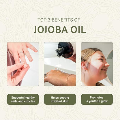 Jojoba Oil - Direct from EIR Oils' Farm in Israel - 100% Pure Carrier Oil for Hair, Face, and Skin - Hand-Picked, Cold-Pressed Carrier Oil (8oz)