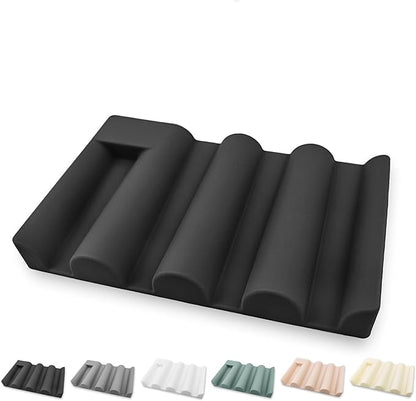Soap Dish for Shower, Bathroom & Kitchen – Non-Slip, Self-Draining Design to Keep Soap Dry, Extend Soap Life – Easy to Clean, Compact & Durable (Black, 2 pcs)