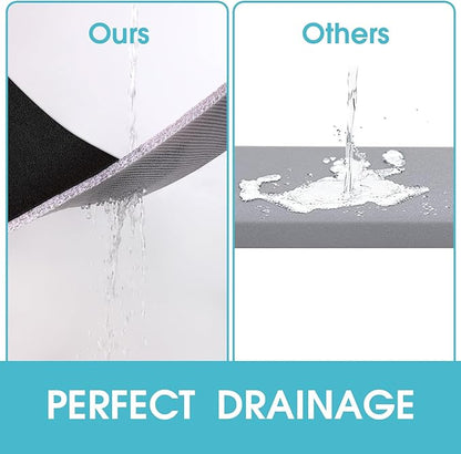 Non Slip Shower Mat, Comfortable Bath mat for Textured Surface,Quick Drying Easy Cleaning Shower Floor Mat for Wet Area,Without Suction Cups Black 23 x 23