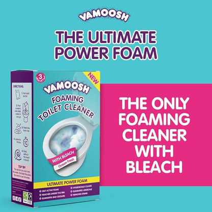 Vamoosh 6-in-1 Toilet Foaming Cleaner | Self-Activating Foam Technology | Stays Active for 10 Minutes | Easy to Use | Removes Stains | Eliminates Limescale & Removes Odor | 100g (Pack of 24)