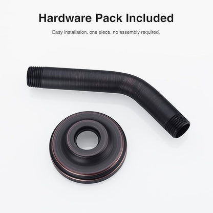 Angled Shower Arm with Flange ORB 6 Inch Stainless Steel Wall Mounted Extension Arm for Top Shower Head, Oil Rubbed Bronze (SA-606ORB)