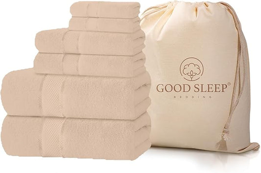 100% Cotton Bath Towel Set, Set of 6 Bath Towels, 2 Bath Towel, 2 Hand Towels, 2 Wash Cloths for Showering, Highly Absorbent Bathroom Set, Super Soft & Quick Dry Towels for Bathroom, Blush