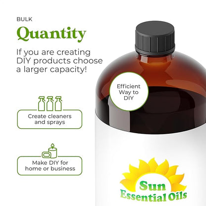 Sun Essential Oils - Cedarwood 4oz Bottle for Humidifier, Diffuser, Soaps, Candles, Hair and Skin Care