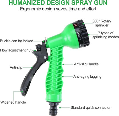 Finderomend Portable Shower for Camping with 7 Spray Modes, Hand Press Camping Shower with Removable Hose and Shower Head,Pressure Rinse Kits for Hiking Traveling Garden Beach Pet Shower