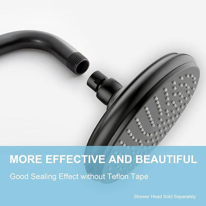 OFFO Shower Arm with Flange, 16 in Oil Rubbed Bronze Wall Mount Replacement Angle Shower Head Arm Wall-Mounted For Fixed Shower Head & Handheld Showerhead