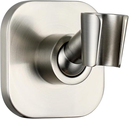 G-Promise All Metal Handheld Shower Head Holder, Adjustable Wall Mount Shower Wand Bracket, Strong Adhesive Disc Mount or Drill Installation (Brushed Nickel)