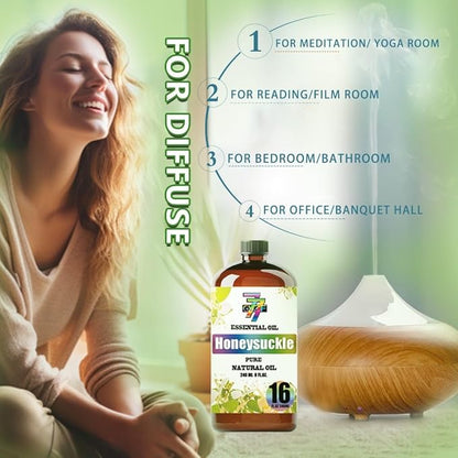 Honeysuckle Essential Oil (16 oz / 480 ml) – Honeysuckle Oils for diffusers, humidifiers, Home Baths, Cleaning Products, Yoga, DIY Soaps and DIY Scented Candles
