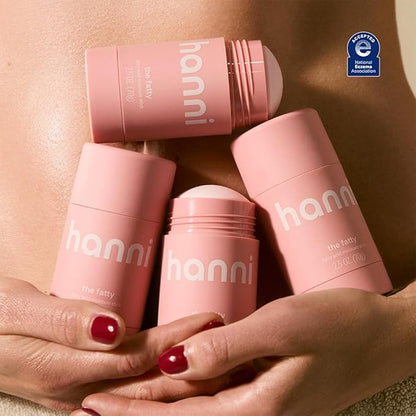 HANNI Fatty Body Moisturizer Stick with Fatty Acids, Travel Size Friendly Solid Lotion for Plumping and Hydration, Fragrance-Free and Safe for Sensitive Skin, 2.5 oz (Pack of 2)