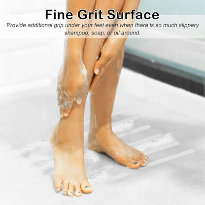 S&X Non-Slip Stickers for Bathtubs & Showers 24-Pack Waterproof Safety Strips, 3/4" x 11" - Fine Grit Grip for Anti-Skid Protection - Clear Adhesive Safety for Shower and Tub