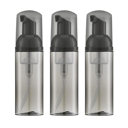 2oz Foam Bottle (3PCS) Empty Foaming Pump Dispenser for Hand Soap, Lash Cleanser, Shampoo to Travel (60ml, Black)