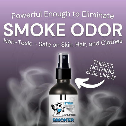 The Stink Solution Smoke Odor Eliminator Spray for Home, Car, Clothes, Hands, Hair, Wall & More Completely Neutralizes All Types of Smoke Odor Best Smoke Smell Remover Bamboo Teak 16oz & Sky Blue 16oz