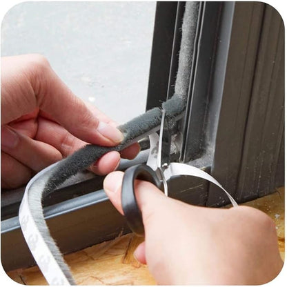 Weather Stripping Brush for Sliding Windows/Doors Frame Side,Pile Self Adhesive Weatherstrip Seal Strip Sealer Draft Stoppers (33ft x11/32 Backing x 3/16 Brush inch, White)