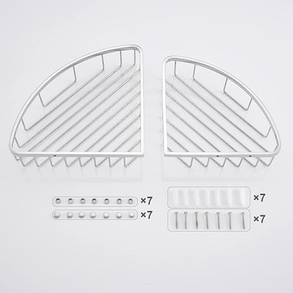 Corner Shower Caddy Organizer, SUS304 Stainless Steel Heavy Duty Rust-Proof Shelf Shampoo Holder, Wall Mounted Storage Rack for Bathroom Kitchen, 2 Packs Polished Chrome