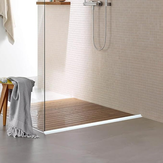 118"Shower Threshold Water Dam Barrier,Shower Dam Water Stopper for Frameless Shower Door Bottom,Silicone Sink Splash Guard for Kitchen Bathroom,Corner Shower Water Guard for Bathtub,Transparent