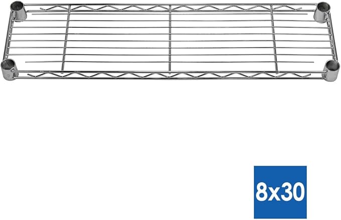 Shelving Inc. 8" d x 30" w x 72" h Chrome Wire Shelving with 5 Tier Shelves, Weight Capacity 800lbs Per Shelf