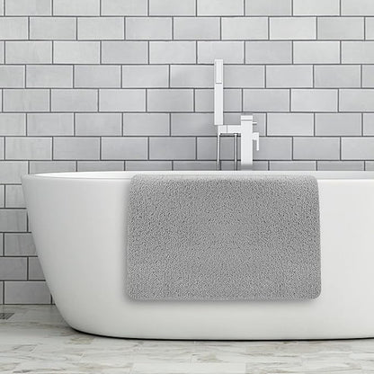 Asvin Soft Textured Bath, Shower, Tub Mat, 24x32 Inch, Phthalate Free, Non Slip Comfort Bathtub Mats with Drain, PVC Loofah Bathroom Mats for Wet Areas, Quick Drying