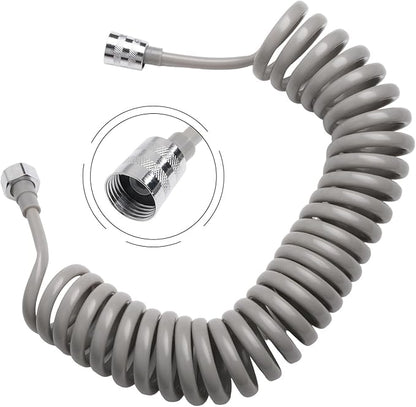 Spring Flexible Shower Hose, Bathroom Spiral Flexible Telescopic Shower Hose Spring Replacement Shower Hose for Toilet Faucet, Bidet Sprayer(300cm Grey)