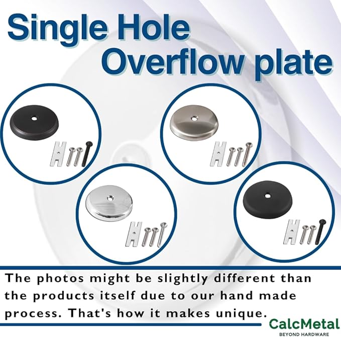 Single Hole Bathtub Drain Overflow Plate with One Matching Screws, Easy to Install, Satin Nickel