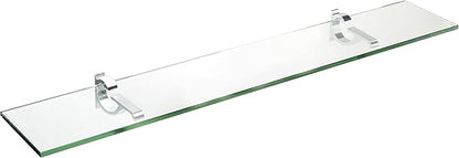 Spancraft Glass M-4.75x12-Chrome Monarch Glass Shelf, Chrome, 4.75" x 12"